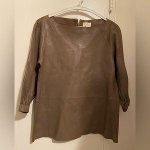 Kate Spade‎ soft lamb leather boat neck blouse top size 4